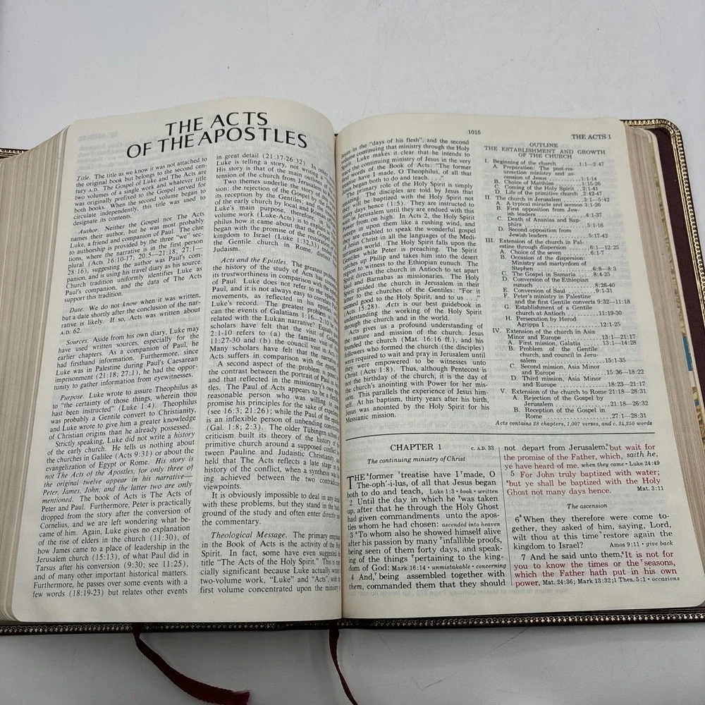 The Open Bible KJV Red Letter Ed 1975‎ Nelson Water Buffalo Leather Lined READ